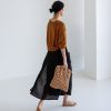 Double Pocket Elastic Waist Elegant Large Skirt in Skirts