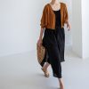 Double Pocket Elastic Waist Elegant Large Skirt in Skirts