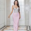Beads Boning Corset Sexy Sling Slim Mid Length Hip Dress in Dresses