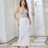 Beads Boning Corset Sexy Sling Slim Mid Length Hip Dress in Dresses