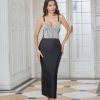 Beads Boning Corset Sexy Sling Slim Mid Length Hip Dress in Dresses