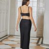 Three Dimensional Rose Floral Pearl Boning Corset Sexy Halter Two Piece Evening Dress in Dresses
