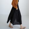 Double Pocket Elastic Waist Elegant Large Skirt in Skirts