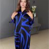 Printed Long Sleeve Loose Dress in Dresses