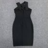 Sexy Cross Hollow Out Cutout Rhinestone Bandage One Piece Dress in Dresses