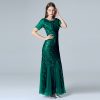 Mesh Sequin Evening Fishtail Dress in Dresses