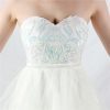 Floral Sequin Stitching Mesh Tube Top Dress in Dresses