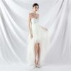 Floral Sequin Stitching Mesh Tube Top Dress in Dresses