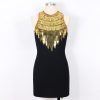 Sleeveless Sexy Black Beads Dress in Dresses