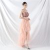Floral Sequin Stitching Mesh Tube Top Dress in Dresses