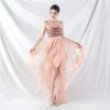 Floral Sequin Stitching Mesh Tube Top Dress in Dresses