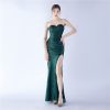 Heavy Industry Shrink Fold Wrinkle Craft Simple Retro Tube Top Evening Dress in Dresses