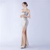 Heavy Industry Shrink Fold Wrinkle Craft Simple Retro Tube Top Evening Dress in Dresses