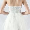 Floral Sequin Stitching Mesh Tube Top Dress in Dresses