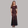 Mesh Sequin Evening Fishtail Dress in Dresses