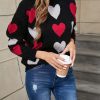 Round Neck Peach Heart Sweater in Sweaters