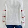Loose Heart Jacquard Round Neck Flared Sleeves Sweater in Sweaters