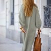 Cotton Linen Long Sleeve Cardigan Dress in Dresses