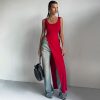 Summer Street Slim Fit Split Shoulder Strap Dress in Dresses