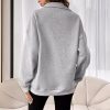 Zipper Collared Solid Color Casual Sweatshirt in Sweatshirts