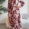 Floral Long Sleeves Ruffled Dress in Dresses