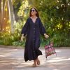 Cotton Linen Long Sleeve Cardigan Dress in Dresses