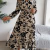 Floral Long Sleeves Ruffled Dress in Dresses
