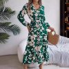 Floral Long Sleeves Ruffled Dress in Dresses