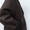 Retro Imitation Lamb Wool Collared Faux Shearling Jacket in Jackets