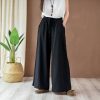 Cotton Linen Artistic Yoga Wide Leg Pants in Pants