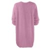 Mid Length Long Sleeve Round Neck Loose Plush Dress in Dresses