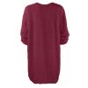Mid Length Long Sleeve Round Neck Loose Plush Dress in Dresses