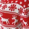 Christmas Red round Neck Deer Snowflake Jacquard Pullover Sweater in Sweaters