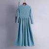 High Collar Swing Long Knitted Dress in Dresses