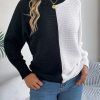 Casual Contrast Color Shoulder Oversleeve Sweater in Sweaters