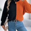 Casual Contrast Color Shoulder Oversleeve Sweater in Sweaters