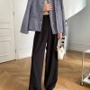 Elegant Draping Effect Wide-Leg Mopping Work Pants in Pants