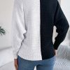Casual Contrast Color Shoulder Oversleeve Sweater in Sweaters