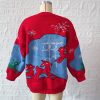 Santa Claus Pattern Round Neck Thickened Knitted Pullover Sweater in Sweaters