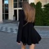 Long Sleeve Knitted Turtleneck Solid Color A line Autumn Winter Hip Wrapped Short Dress in Dresses