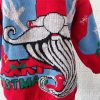 Santa Claus Pattern Round Neck Thickened Knitted Pullover Sweater in Sweaters