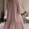 Round Neck Long Sleeve Casual Sweatshirt Dress in Dresses