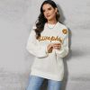 Thread Knitted Long Sleeved Personalized Design Print Warm Sweater in Sweaters