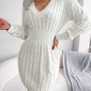 Autumn Winter Waist Controlled Twist Sheath Dress in Dresses