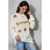 Thread Knitted Long Sleeved Personalized Design Print Warm Sweater in Sweaters