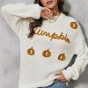 Thread Knitted Long Sleeved Personalized Design Print Warm Sweater in Sweaters