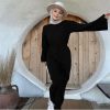 Long Sleeve High Waist Lace up Fall Winter Sweater Dress in Dresses