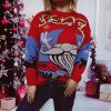Santa Claus Pattern Round Neck Thickened Knitted Pullover Sweater in Sweaters