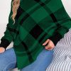 Casual Color Contrast Check Turtleneck Long Sleeve Cloak Sweater in Sweaters