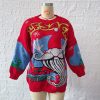 Santa Claus Pattern Round Neck Thickened Knitted Pullover Sweater in Sweaters